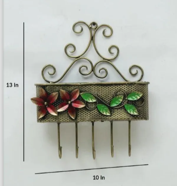 Metal_Build_|_Multicolor__Magazine_And_Key_Holder_Combo_Wall_Decor_|_Water_Resistant