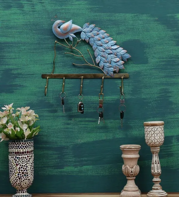 Metal_Build_|_Wall_Hook_Peacock_Key_Chain_Hanger_|_Water_Resistant