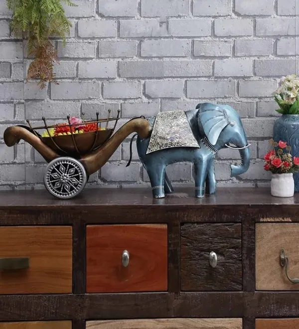 Metal_Build_|_22"Elephant_With_Trolly_|_Water_Resistant