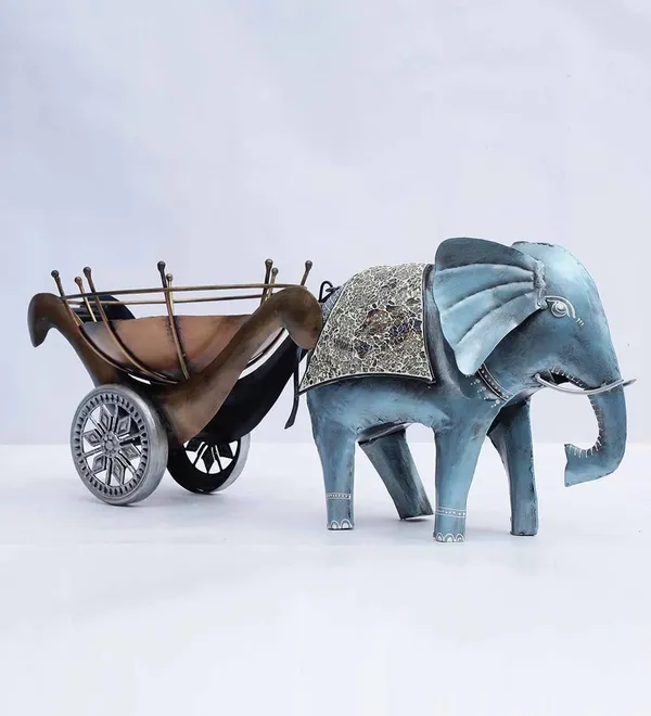 Metal_Build_|_22"Elephant_With_Trolly_|_Water_Resistant