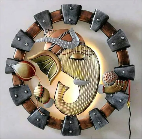 Brown_&_Grey_Ganesh_Lotus_Frame_decoaration_With_Led_Light_Wall_Decor_(20*2*20_Inch)
