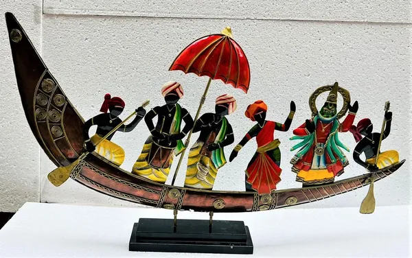 Metal_Build_|_33"_Kathak_On_Boat_Decor_|_Water_Resistant_(32*4*19_Inch)