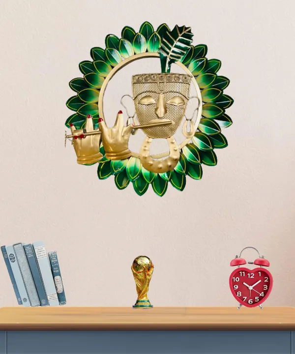 Metal_Build_|_Flower_Green_Krishna_Round_Frame_|_Water_Resistant