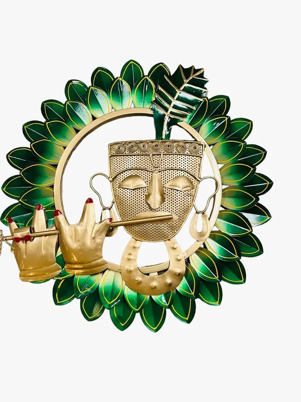 Metal_Build_|_Flower_Green_Krishna_Round_Frame_|_Water_Resistant