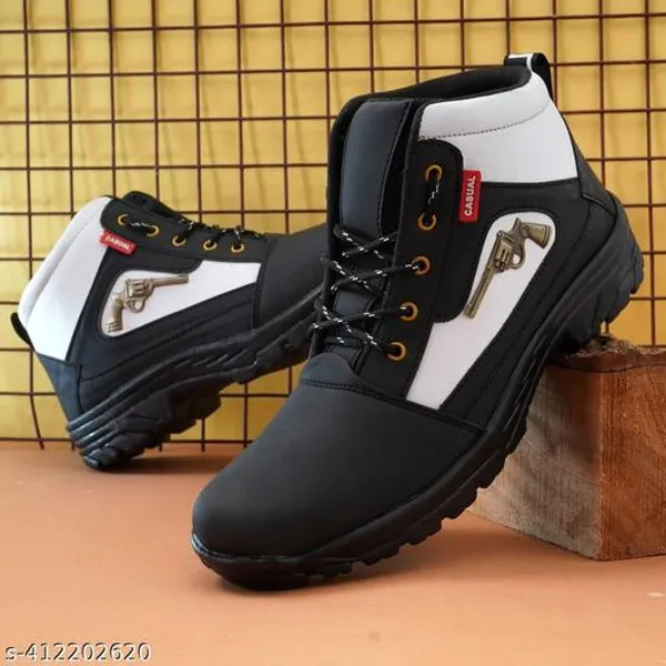 Black_Syntethic_Leather_Pvc_Sole_Boot_For_Men