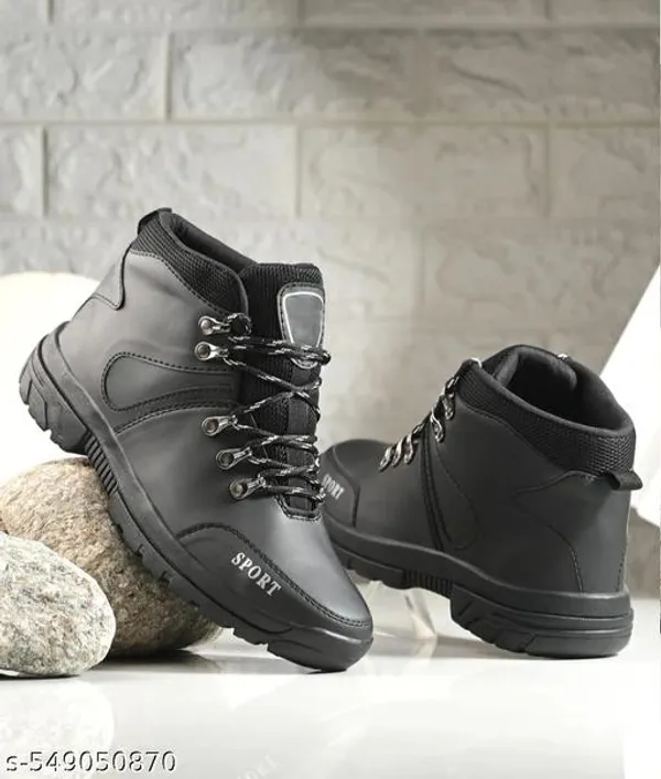 Black_Polyester_Pvc_Sole_Boot_For_Men