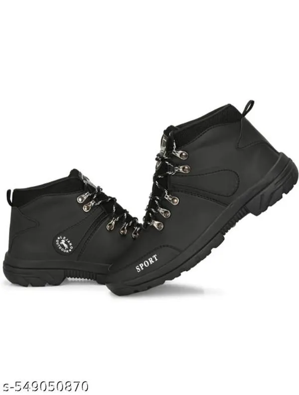 Black_Polyester_Pvc_Sole_Boot_For_Men