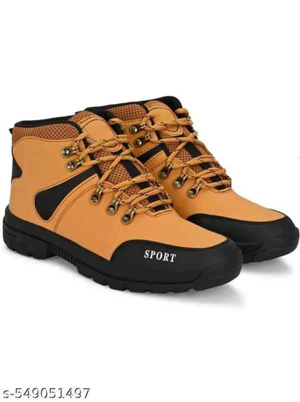 Brown_Polyester_Pvc_Sole_Boot_For_Men