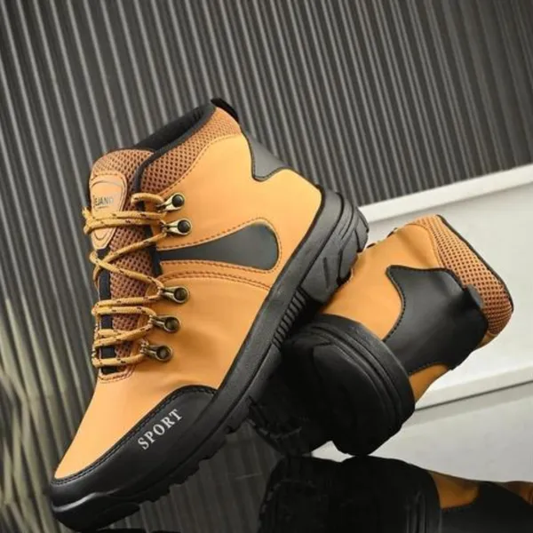 Brown_Polyester_Pvc_Sole_Boot_For_Men