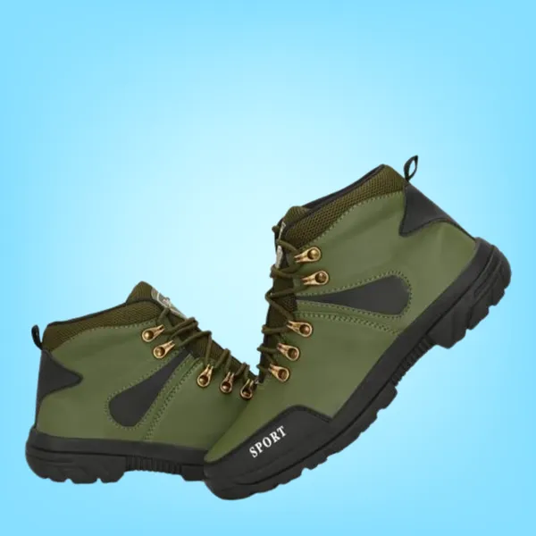 Green_Syntethic_Leather_Pvc_Sole_Boot_For_Men