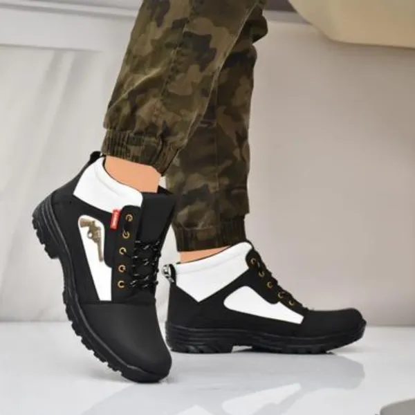Black_Syntethic_Leather_Pvc_Sole_Boot_For_Men