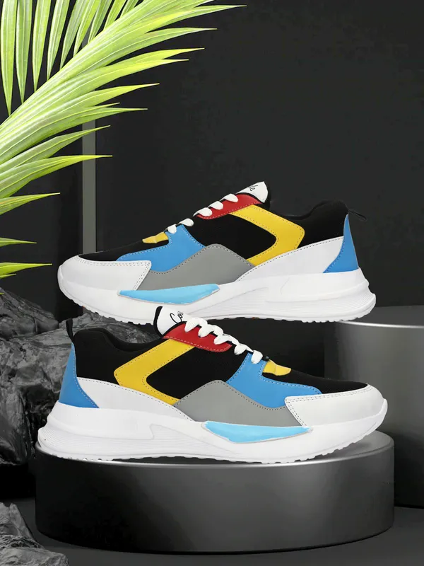 Black_Mesh_Airmix_Round_Tip_Casual_Shoes_For_Men