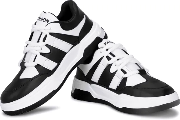 Black_Synthetic_Leather_Airmix_Round_Tip_Casual_Shoes_For_Men