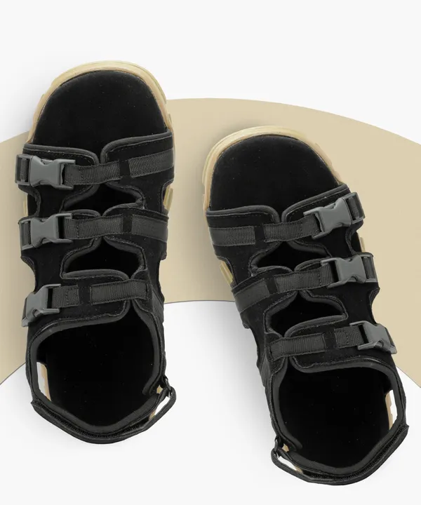 Black_Synthetic_Leather_Cotton_Foam_Casual_Sandal_For_Men