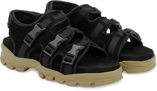 Black_Synthetic_Leather_Cotton_Foam_Casual_Sandal_For_Men