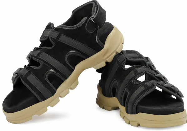 Black_Synthetic_Leather_Cotton_Foam_Casual_Sandal_For_Men