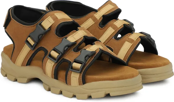 Beige_&_Brown_Synthetic_Leather_Cotton_Foam_Casual_Sandal_For_Men