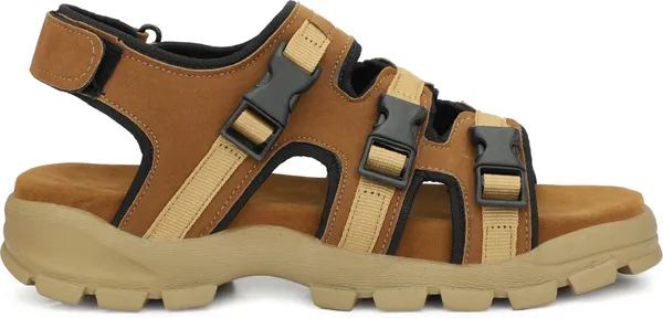 Beige_&_Brown_Synthetic_Leather_Cotton_Foam_Casual_Sandal_For_Men