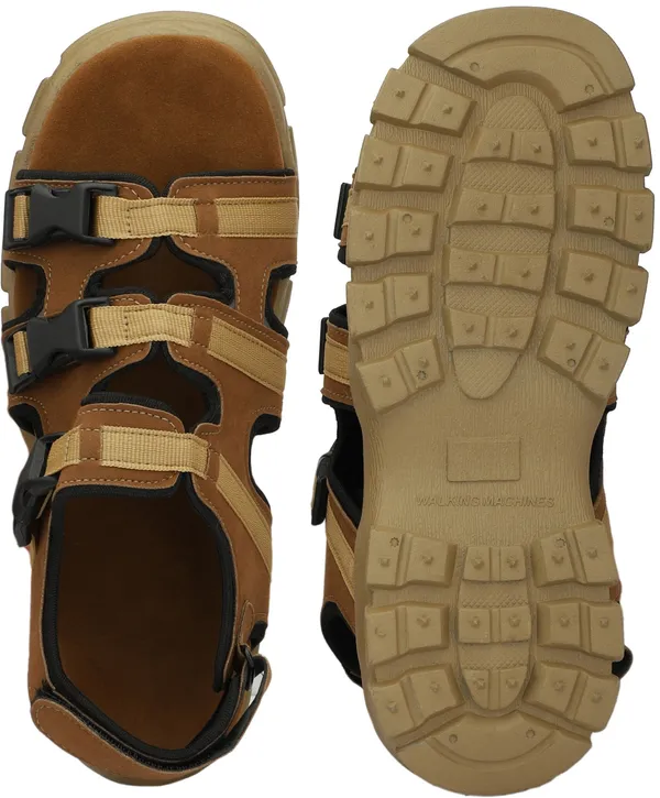 Beige_&_Brown_Synthetic_Leather_Cotton_Foam_Casual_Sandal_For_Men