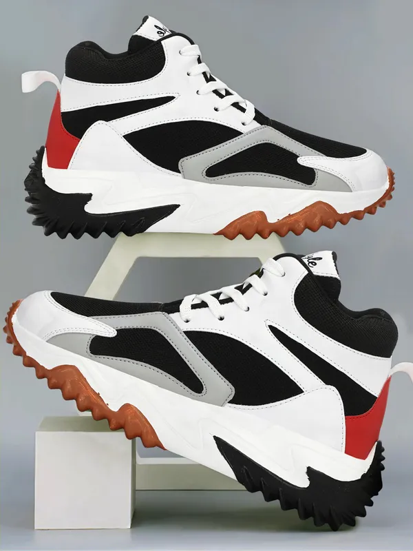 White_Rubber_Airmix_Round_Tip_Casual_Shoes_For_Men