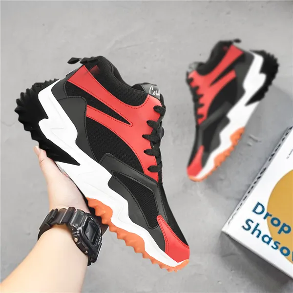 Red_Rubber_Airmix_Round_Tip_Casual_Shoes_For_Men