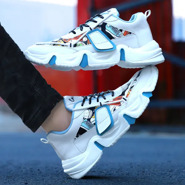 Blue_Synthetic_Leather_Airmix_Round_Tip_Sports_Shoes_For_Men