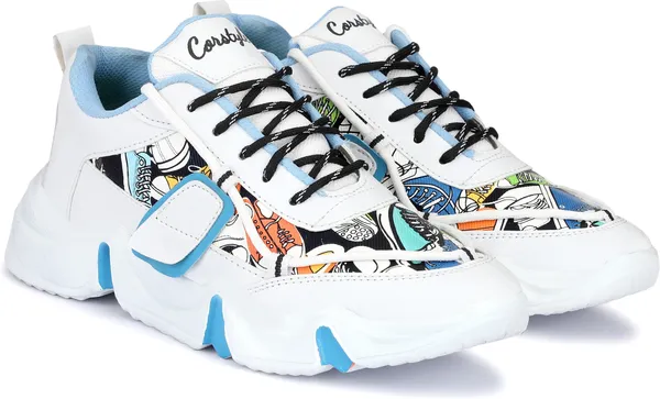 Blue_Synthetic_Leather_Airmix_Round_Tip_Sports_Shoes_For_Men