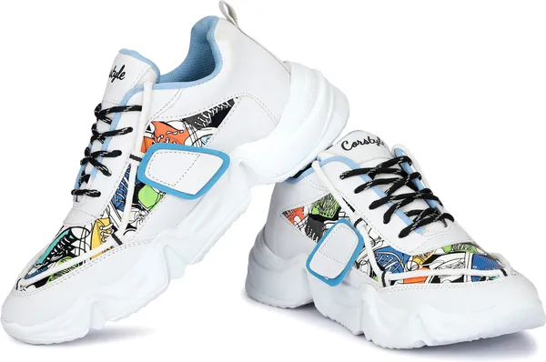 Blue_Synthetic_Leather_Airmix_Round_Tip_Sports_Shoes_For_Men