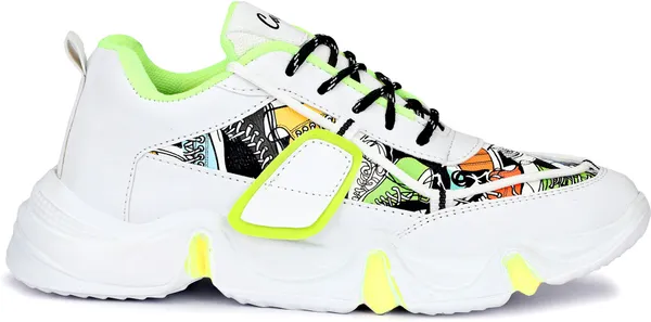 Green_Synthetic_Leather_Airmix_Round_Tip_Sports_Shoes_For_Men