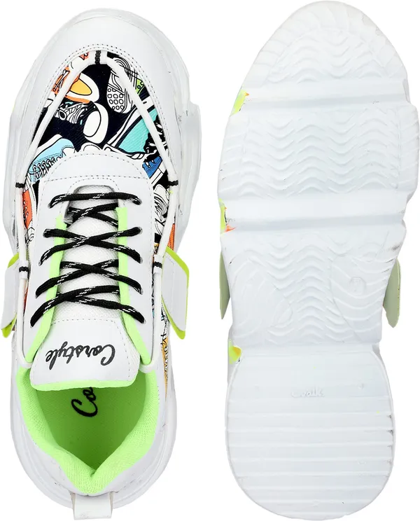 Green_Synthetic_Leather_Airmix_Round_Tip_Sports_Shoes_For_Men