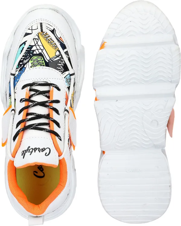 Orange_Synthetic_Leather_Airmix_Round_Tip_Sports_Shoes_For_Men