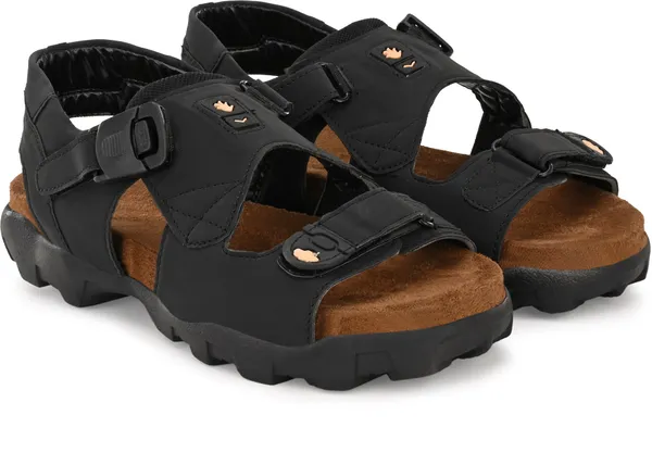 Black_Synthetic_Leather_Cotton_Foam_Casual_Sandal_For_Men