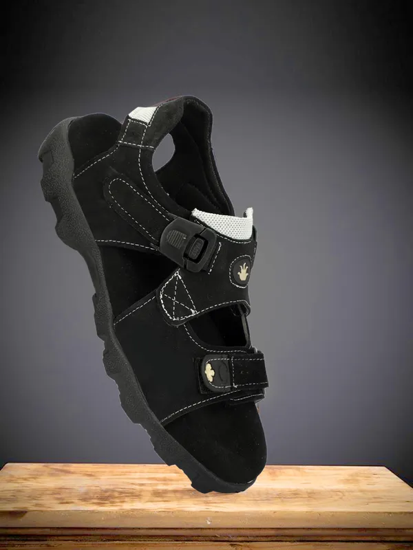 Black_Leather_Cotton_Sports_Sandal_For_Men