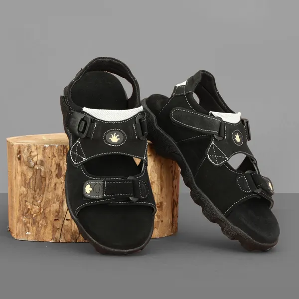 Black_Leather_Cotton_Sports_Sandal_For_Men
