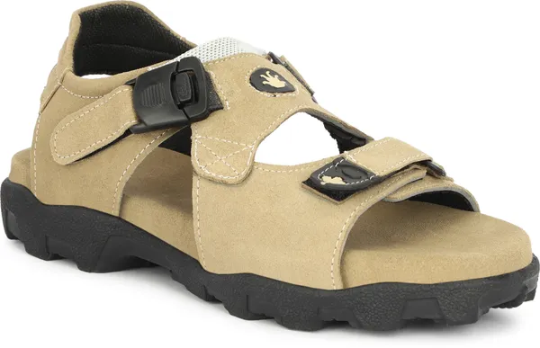 Beige_Leather_Cotton_Sports_Sandal_For_Men