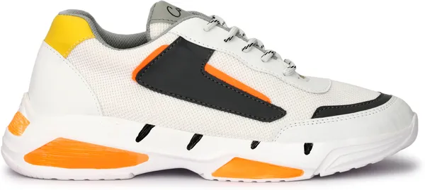 White_Mesh_Airmix_Round_Tip_Sports_Shoes_For_Men