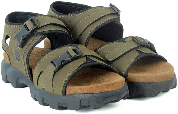 Green_&_Grey_Synthetic_Leather__Cotton_Foam_Casual_Sandal_For_Men