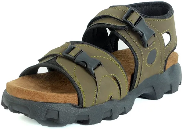 Green_&_Grey_Synthetic_Leather__Cotton_Foam_Casual_Sandal_For_Men