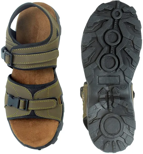 Green_&_Grey_Synthetic_Leather__Cotton_Foam_Casual_Sandal_For_Men