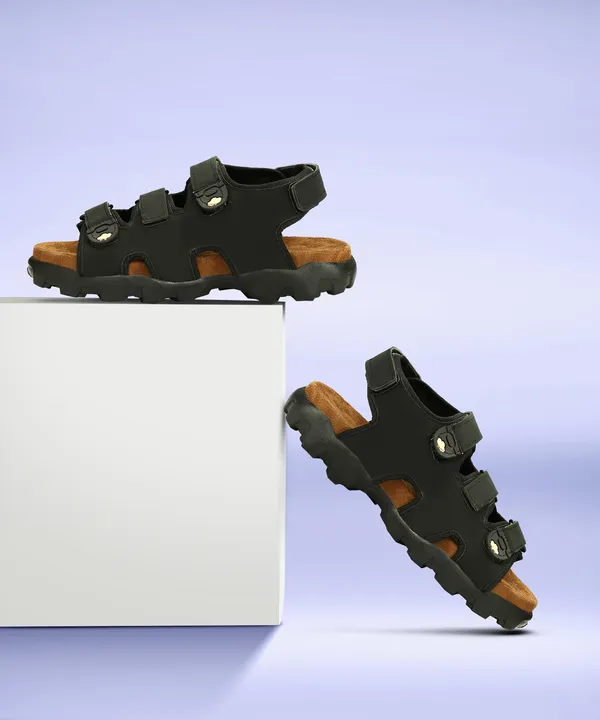 Black_Synthetic_Leather_Cotton_Foam_Casual_Sandal_For_Men