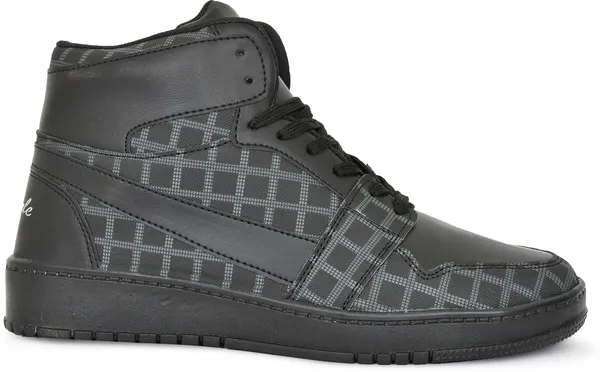 Black_Synthetic_Leather_Airmix_Round_Tip_Casual_Shoes_For_Men