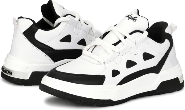 Black_Synthetic_Leather_Airmix_Round_Tip_Sports_Shoes_For_Men