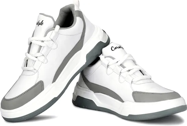 Grey_Synthetic_Leather_Airmix_Round_Tip_Sports_Shoes_For_Men