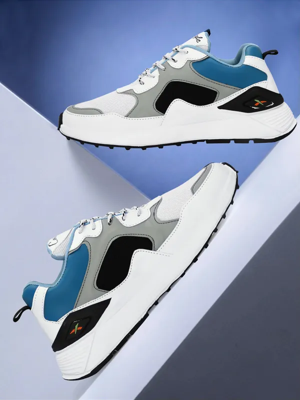 White_Mesh_Airmix_Round_Tip_Casual_Shoes_For_Men