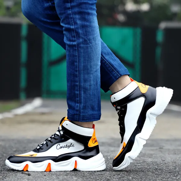 Black_Synthetic_Leather_Airmix__Tip_Casual_Shoes_For_Men