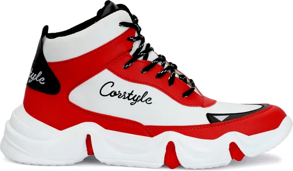 Red_Synthetic_Leather_Airmix__Tip_Casual_Shoes_For_Men