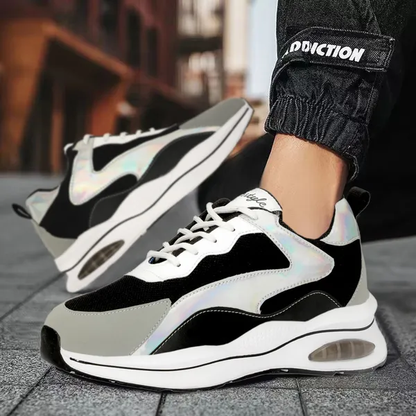 Black_Mesh_Airmix_Round_Tip_Casual_Shoes_For_Men