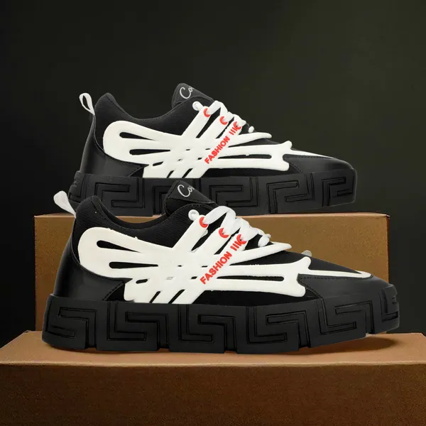 Black_Mesh_Airmix_Round_Tip_Casual_Shoes_For_Men
