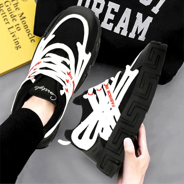 Black_Mesh_Airmix_Round_Tip_Casual_Shoes_For_Men