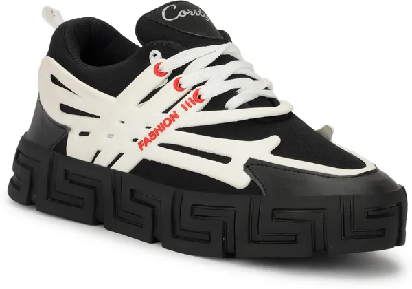 Black_Mesh_Airmix_Round_Tip_Casual_Shoes_For_Men